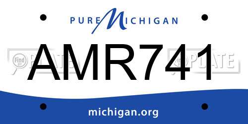 AMR741 Michigan License Plate