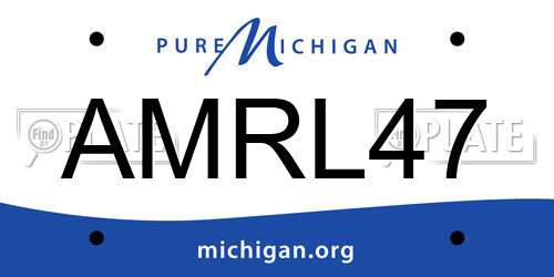 AMRL47 Michigan License Plate