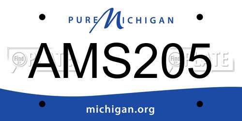 AMS205 Michigan License Plate