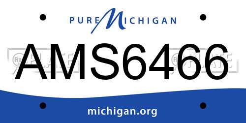 AMS6466 Michigan License Plate