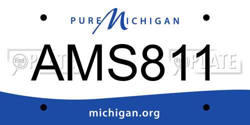AMS811 Michigan License Plate