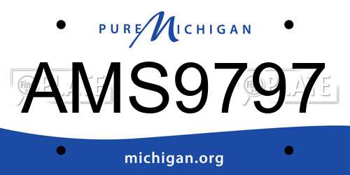 AMS9797 Michigan License Plate