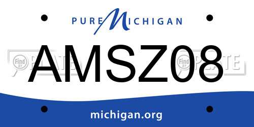 AMSZ08 Michigan License Plate