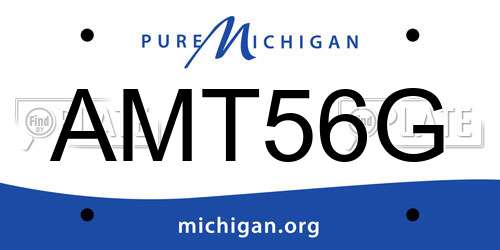 AMT56G Michigan License Plate