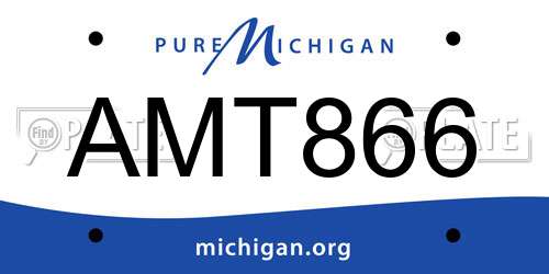 AMT866 Michigan License Plate