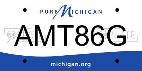 AMT86G Michigan License Plate