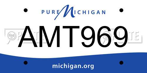 AMT969 Michigan License Plate