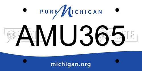 AMU365 Michigan License Plate