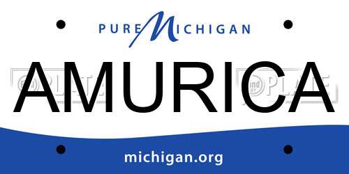 AMURICA Michigan License Plate