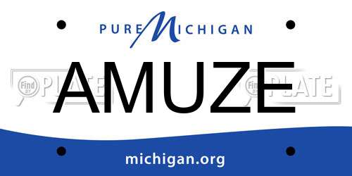 AMUZE Michigan License Plate
