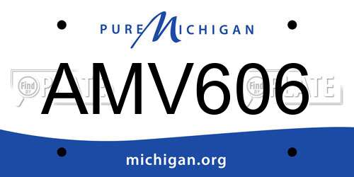 AMV606 Michigan License Plate