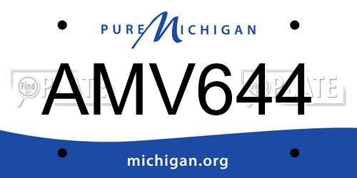 AMV644 Michigan License Plate
