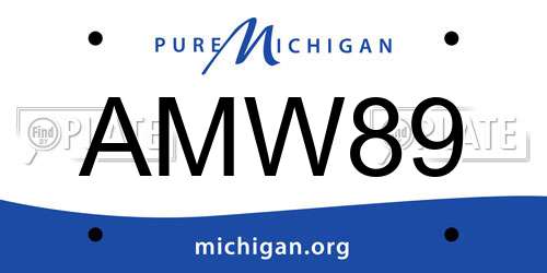 AMW89 Michigan License Plate