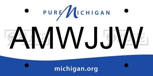 AMWJJW Michigan License Plate