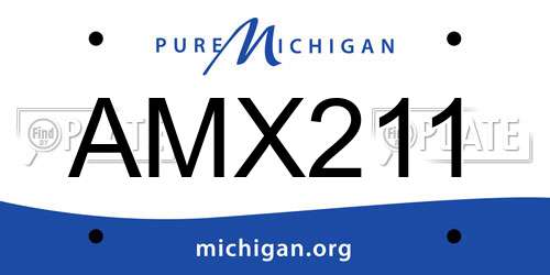 AMX211 Michigan License Plate