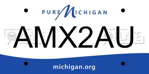 AMX2AU Michigan License Plate