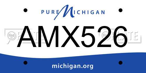 AMX526 Michigan License Plate