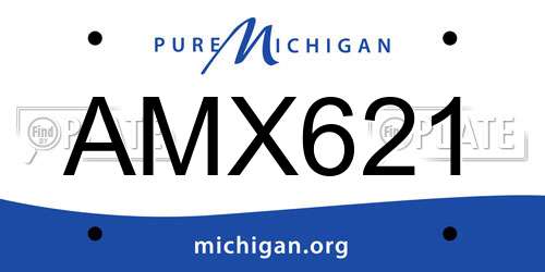 AMX621 Michigan License Plate