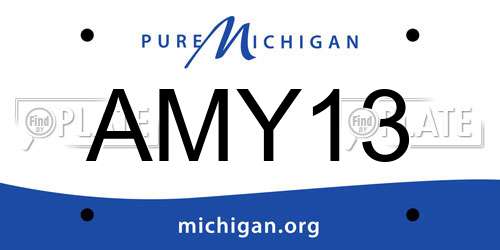 AMY13 Michigan License Plate