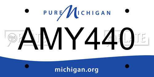 AMY440 Michigan License Plate