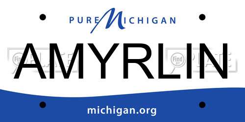 AMYRLIN Michigan License Plate