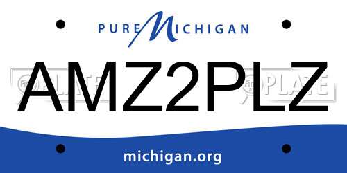 AMZ2PLZ Michigan License Plate