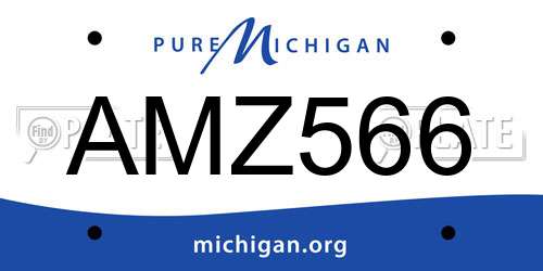 AMZ566 Michigan License Plate