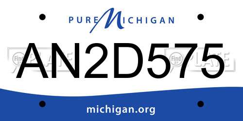 AN2D575 Michigan License Plate