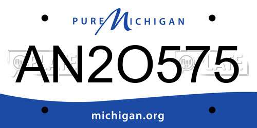 AN2O575 Michigan License Plate