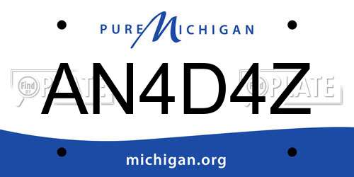 AN4D4Z Michigan License Plate