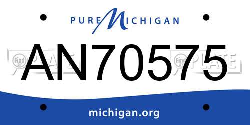 AN70575 Michigan License Plate