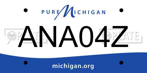 ANA04Z Michigan License Plate