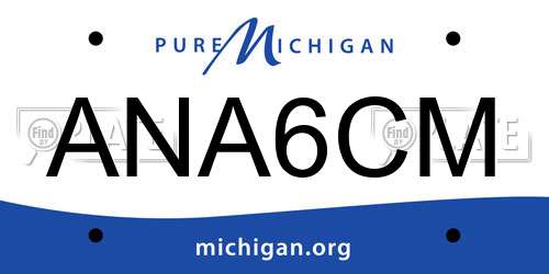 ANA6CM Michigan License Plate