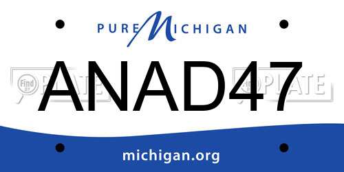 ANAD47 Michigan License Plate