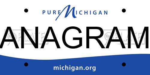 ANAGRAM Michigan License Plate