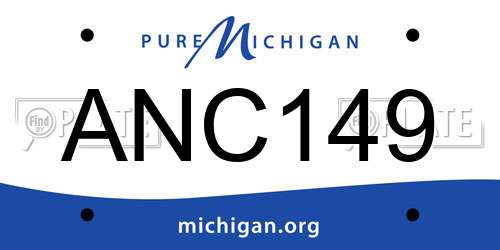 ANC149 Michigan License Plate