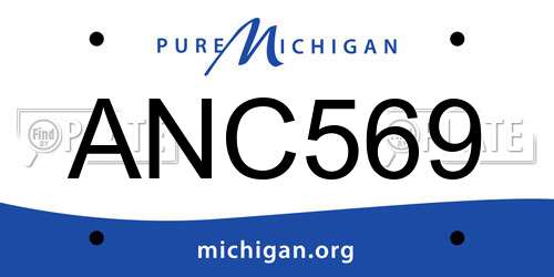 ANC569 Michigan License Plate