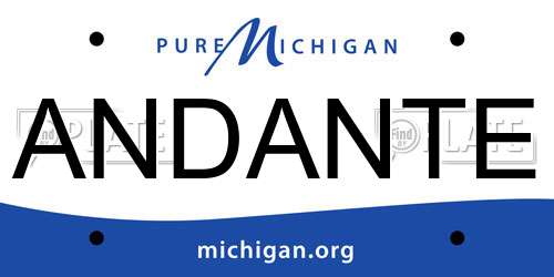 ANDANTE Michigan License Plate