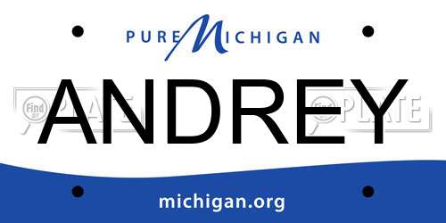ANDREY Michigan License Plate