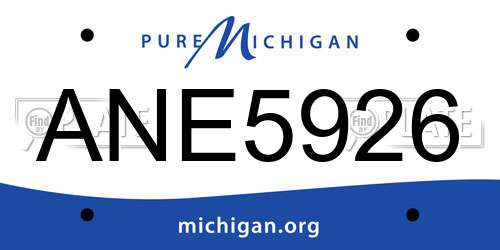 ANE5926 Michigan License Plate