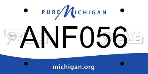 ANF056 Michigan License Plate