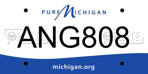 ANG808 Michigan License Plate