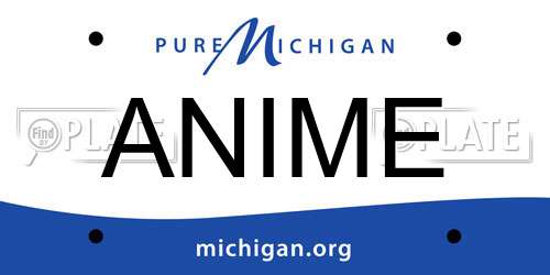 ANIME Michigan License Plate