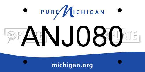 ANJ080 Michigan License Plate