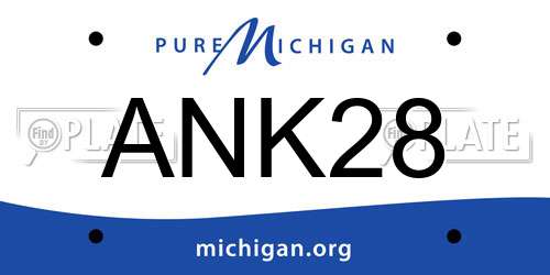 ANK28 Michigan License Plate
