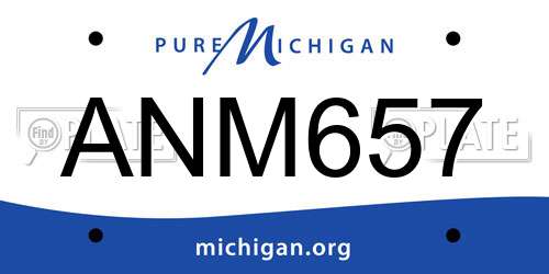 ANM657 Michigan License Plate