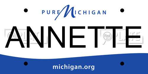 ANNETTE Michigan License Plate