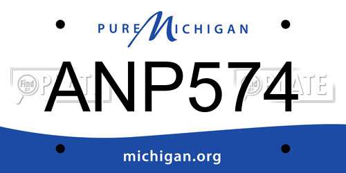 ANP574 Michigan License Plate