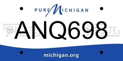 ANQ698 Michigan License Plate