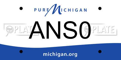 ANS0 Michigan License Plate